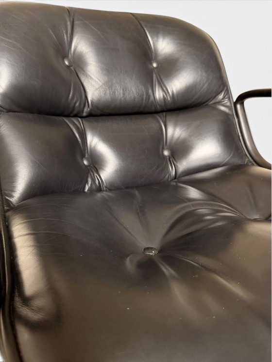 Poltrona da ufficio Executive Charles Pollock, Knoll, pelle nera – Poltrone (photo 8 of 12)