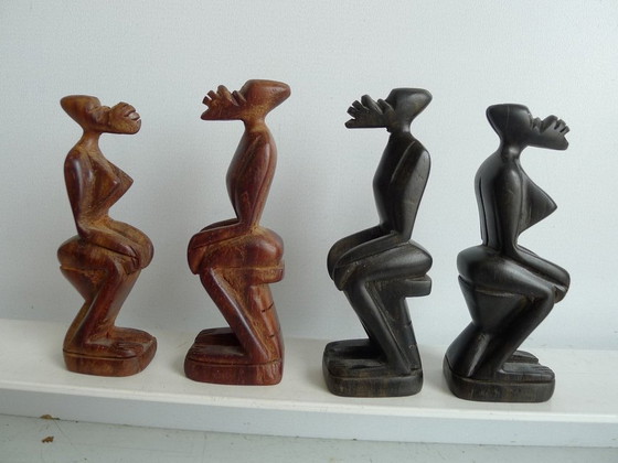 Image 1 of Jeu d'échecs Art Tribal Gabon 40 cm, teck et ébène