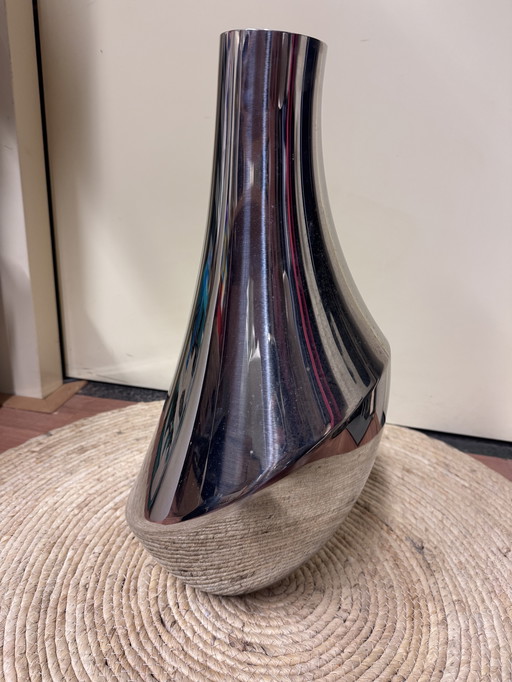 Georg Jensen Vase Flora Stainless Steel H 50cm