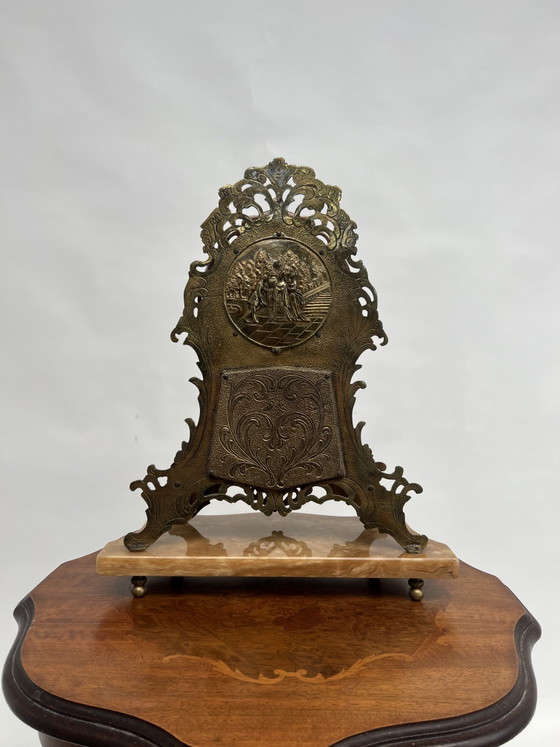 Orologio da camino antico in stile Rococò – Vetro, Marmo (photo 3 of 7)