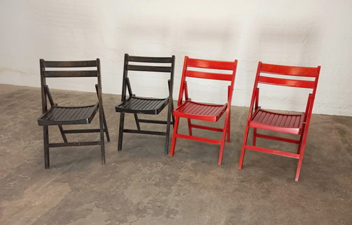4 vintage houten klapstoelen