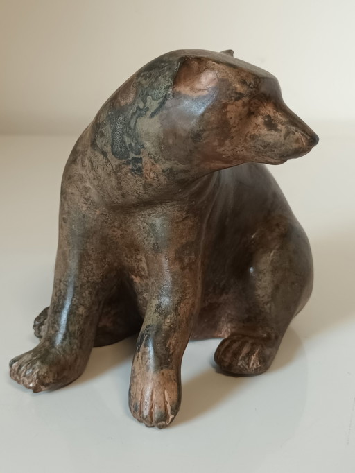 Ours assis en bronze Pierre Chenet
