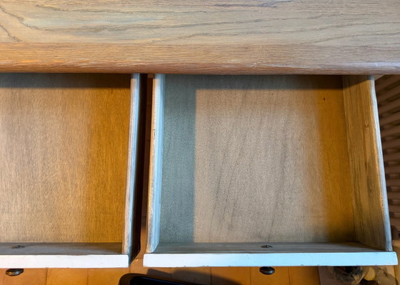 Bureau Dialma Brown DB001709, Chêne brossé, 3 tiroirs, Bureaux, Bois, Crème (photo 5 sur 11)