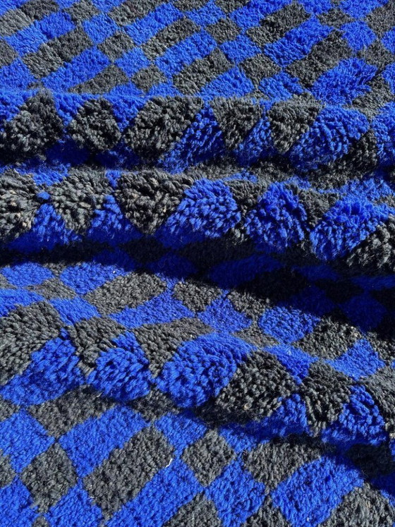 Image 1 of Tapis berbère marocain bleu 3 x 2 m