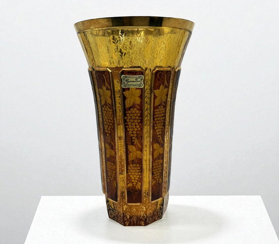 Image 1 of Bohemia – Egermann vase in engraved and gilded Bohemian crystal
