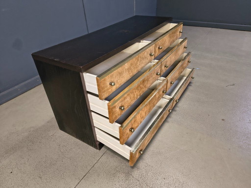 Cassettiera italiana vintage in velluto, anni '70