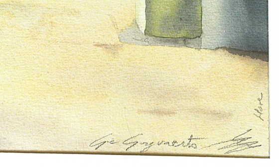 Acuarela 'Image De Garage' – Pinturas y dibujos, Paper (photo 3 of 5)