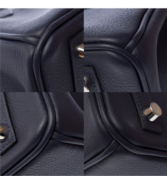 Image 1 of Sac HERMES Birkin 25 en Cuir Bleu Marine - 103352