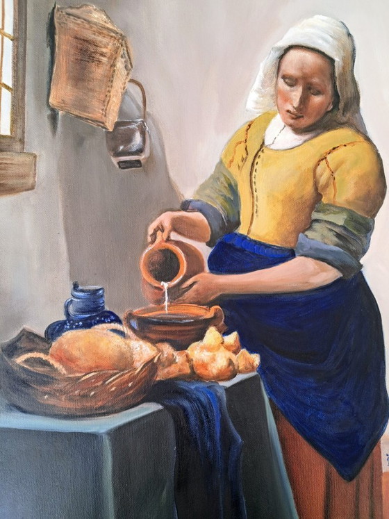 David Kandelaki - The Milkmaid After Vermeer - Artist's painting – Paintings & Drawings, Canvas (photo 5 of 11)