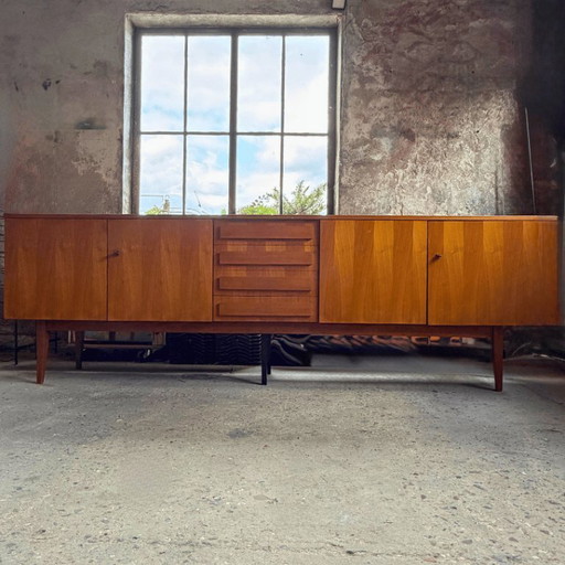 Vintage XL sideboard (250cm) in teak (veneer), 2x cupboard - 4x drawer