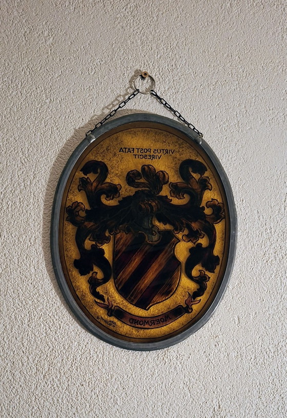 Castello di Moermond ca. 1613, unico vetro araldico storico, Decorazioni murali, Multicolore (foto 2 di 6)