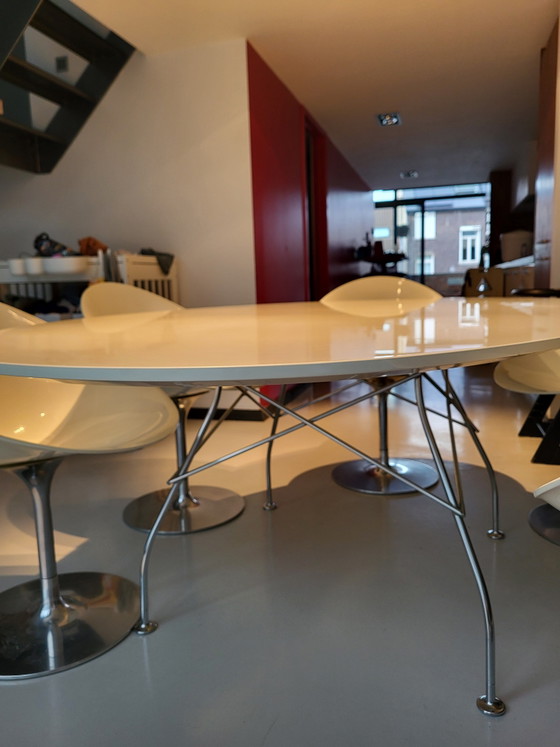 Mesa de diseño Glossy Oval de Kartell con 6 sillas de diseño de Philippe Starck – Conjuntos de comedor (photo 5 of 9)