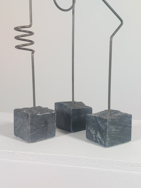 Image 1 of 3x candelieri vintage Ikea Ehlen Johansson Krasen in metallo e granito