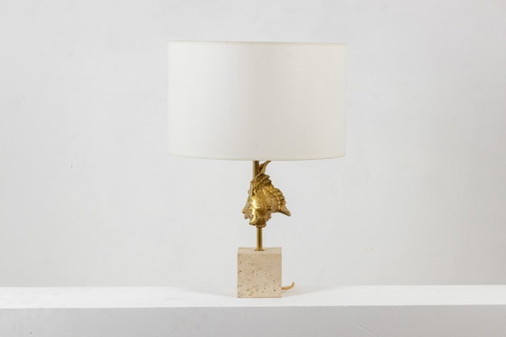Image 1 of Maison Charles. Lampada a conchiglia in bronzo dorato. Francia, anni '70