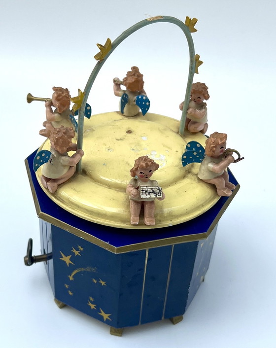 Image 1 of Vintage music box with angels – Thorens musical mechanism – “Silent Night” – Germany, 1950s/60s