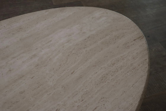 Image 1 of Tavolo da pranzo ovale ‘Argo’ in travertino di Carlo Scarpa per Simon Gavina, anni ’70