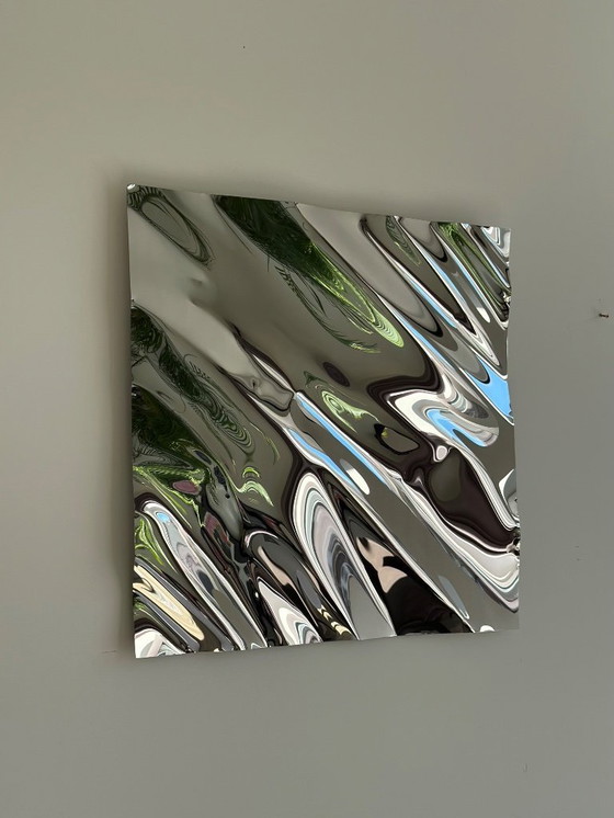 Image 1 of Psychedelisch stalen wanddecoratie 60x60