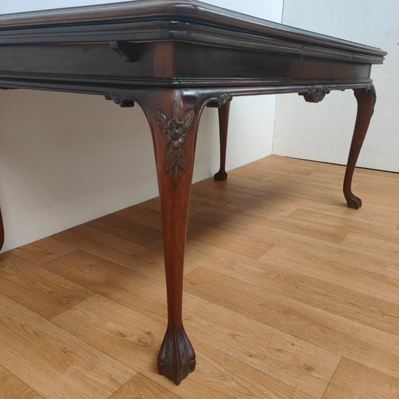 Image 1 of Tavolo da pranzo Chippendale vintage, tavolo da sala da pranzo, tavolo allungabile