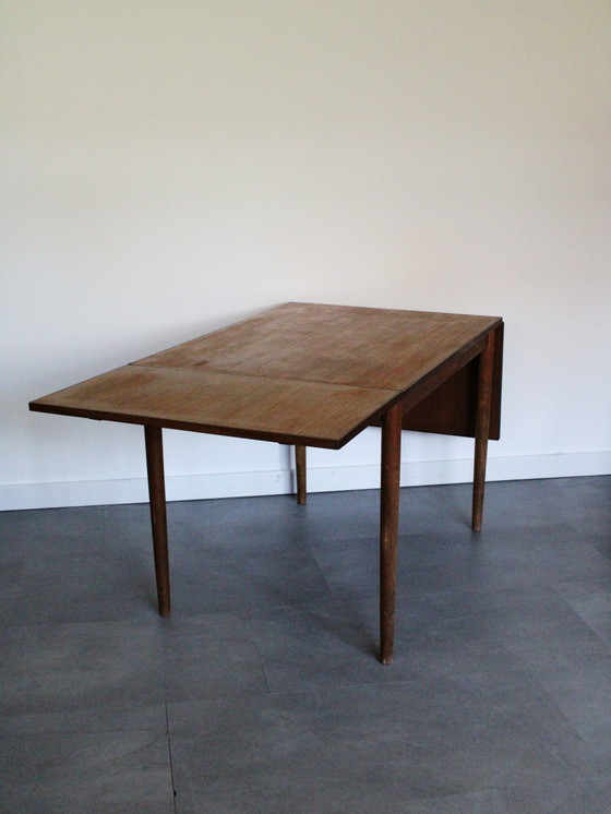 Vintage Danish extendable dining table in teak with leaves – Wood (photo 3 of 11)
