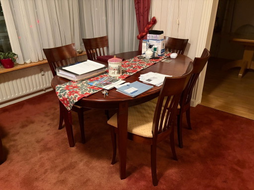 Eettafel set mahonie 