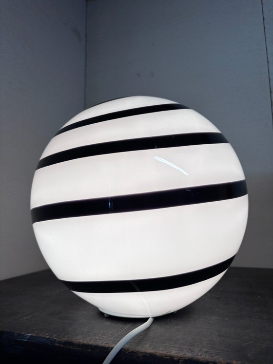 Vintage 'Zebra' Swirl Table Lamp Large Sphere Ø 30 cm – Wofi Leuchten, Glass (photo 7 of 11)