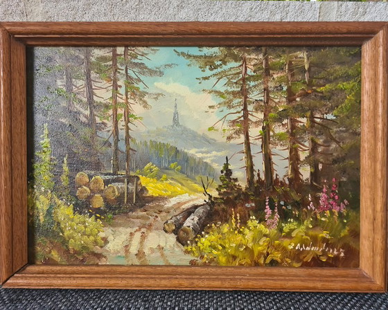 Image 1 of Landelijk bloemrijk schilderij van de impressionistische schilder Prof. August A. Wendehals.