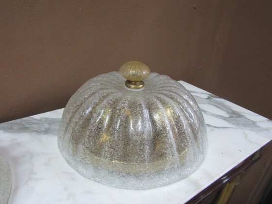 Image 1 of pair of Murano glass ceiling lights
