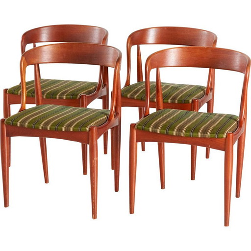 MK8703 Ensemble de 4 chaises vintage en teck, modèle 16, par Johannes Andersen pour Uldum, années 1950