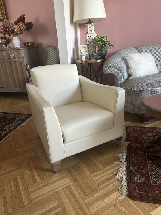 High-End Burov Armchair Ivory Leather - New Condition (Never Used) (photo 2 of 5)