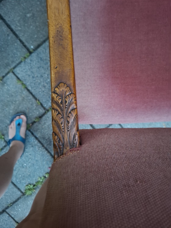 Poltrona in rovere in stile Luigi XIII – Poltrone, Textile, Wood (photo 3 of 6)