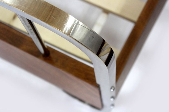 Lits 1 personne Bauhaus restaurés, Tchécoslovaquie, années 1930, Lot de 2, Bois, Chrome, Marron, Art Deco (photo 11 sur 15)