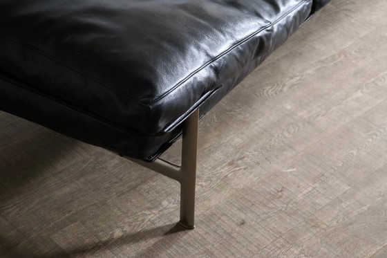 Image 1 of Dreisitzer-Sofa Diesis aus schwarzem Leder von Antonio Citterio für B&B Italia, 1970er Jahre