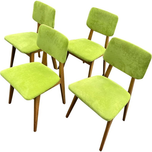 Vintage oakwood chairs by René Jean Caillette, 1950