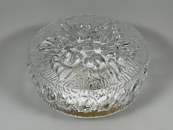 Image 1 of 60er 70er Jahre Deckenlampe Plafoniere Flush Mount Glas Metall Space Age Design