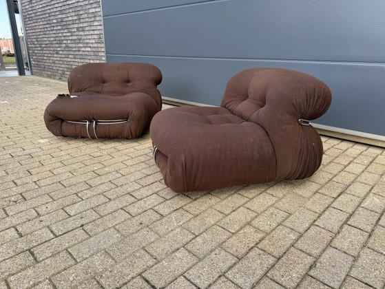 Image 1 of Cassina Soriana 2x 1 plaza original de los años 70 Tobia & Afra Scarpa