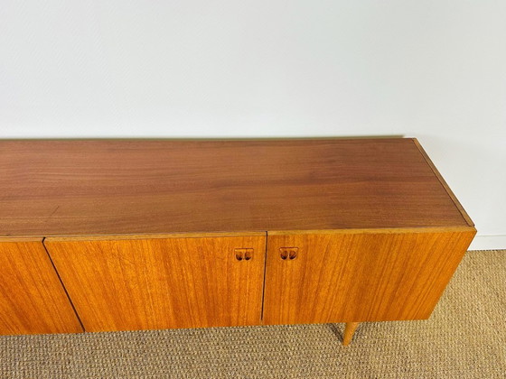Image 1 of Scandinavian teak sideboard with 4 doors and tapered legs, 1960s