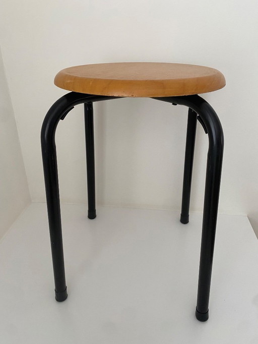 Industrial Vintage Stool – Mullca style – wood & metal