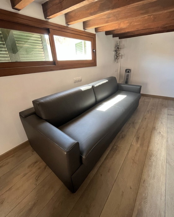 Image 1 of Divano letto di Pol74, modello Iseo, in pelle grigia