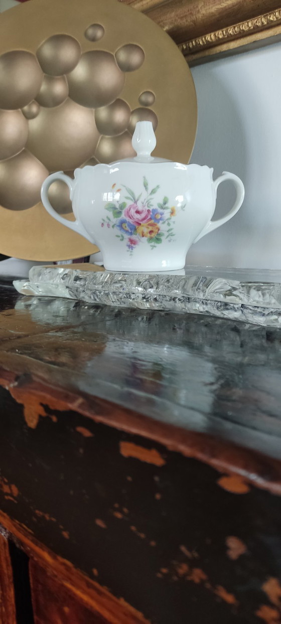 Image 1 of Zuccheriera Vintage Richard Ginori - Porcellana Italiana con Bordatura in Oro