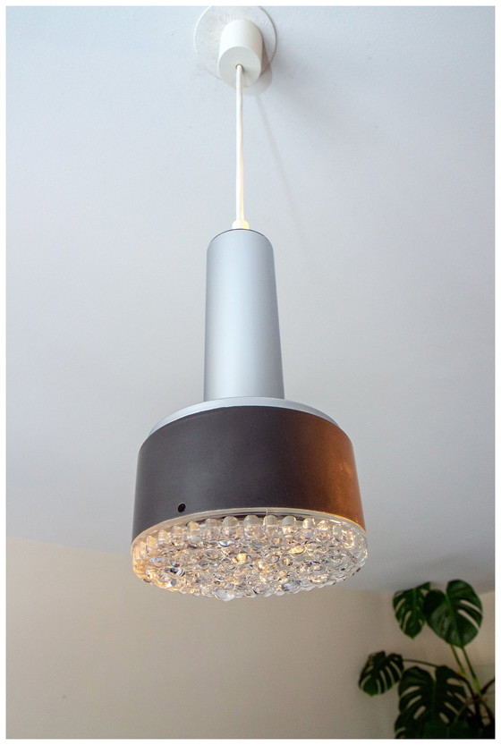 Image 1 of Lampada a sospensione Space Age, vetro e cromo per STAFF, Germania 1970