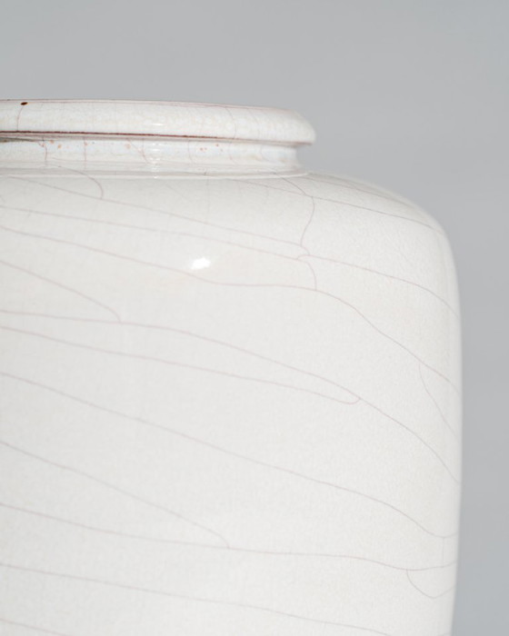 Image 1 of Richard Bampi Crackle Glaze Ceramic Vase Model 204 – Kandern Studio Pottery, Germany, Circa 1945–1955