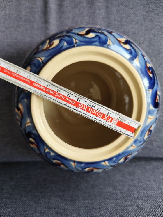 Image 1 of Vintage koektrommel van handbeschilderd keramiek, collector's item