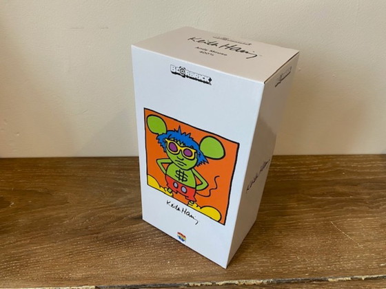 Image 1 of Bearbrick Keith Haring Andy Warhol Andy Mouse 400% MEDICOM speelgoed