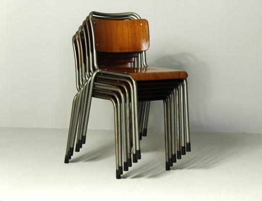 Chaises modèle 106 de W. H. Gispen pour Delft, années 1950, lot de 6