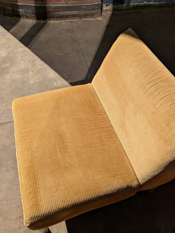 Image 1 of Yellow designer rib fabric armchair 1970s