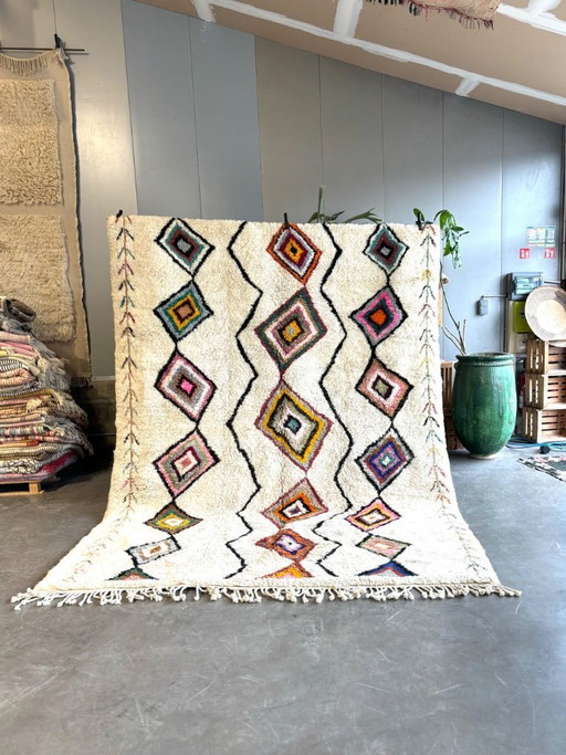 Moroccan Rug Handmade Wool Rug Beni Mrirt Rug Berber Rug Luxury Rug Minimalist Rug Neutral Rug High End Rug