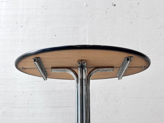 Image 1 of Black extendable table with chrome frame, 1970s