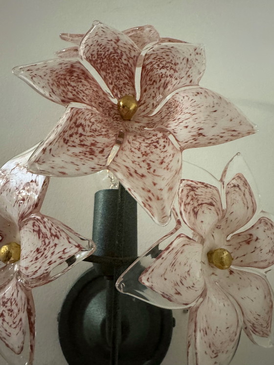 Image 1 of Applique floreali in vetro di Murano degli anni '70