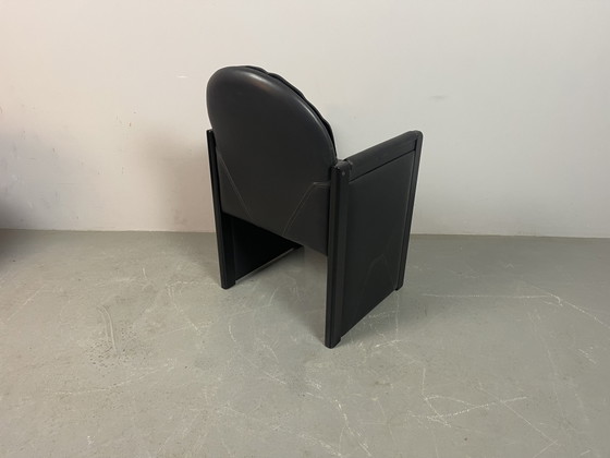Mid-Century Bulo Belgium Armchair in Black Leather, Postmodern / Memphis Style, 1980s Ref.: CH2017 (photo 4 of 10)