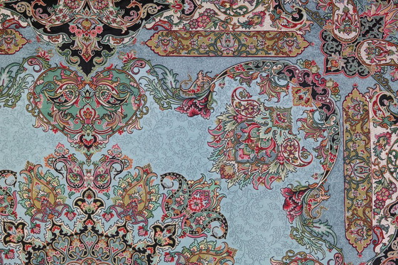 Image 1 of Handgemaakt Oosters tafelkleed, zeer fijn vervaardigd van zijden draden, 100 x 100 cm